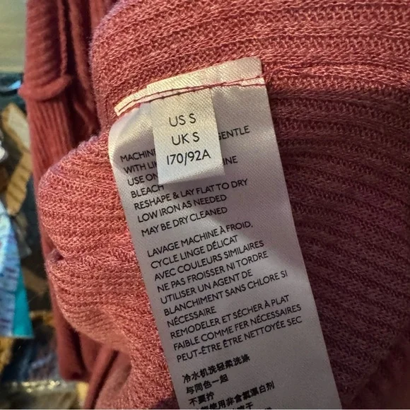 Free People deep earthy burgundy mauve. Oversized ribbed boat neck pull over. - Picture 14 of 15